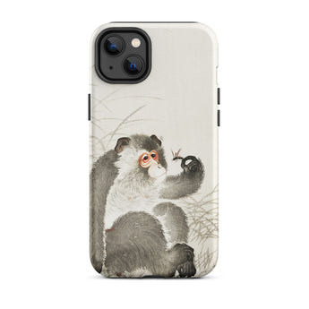 Monkey with Insect - Ohara Koson Shin-hanga Iphone Case, 14 Plus / Matte, Monkey-themed Phone Case