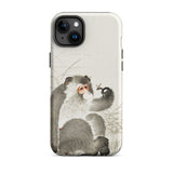 Monkey with Insect - Ohara Koson Shin-hanga Iphone Case, 15 Plus / Matte, Monkey-themed Phone Case