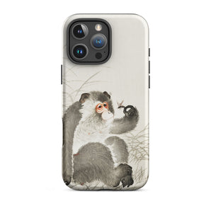 Monkey with Insect - Ohara Koson Shin-hanga Iphone Case, 16 Pro Max / Matte, Monkey-themed Phone Case