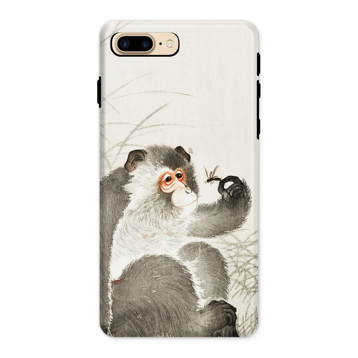 Monkey with Insect Ohara Koson Shin Hanga Iphone Case, 8 Plus / Matte, Phone Case Artistic Illustration Monkey Small Insect