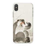 Monkey with Insect - Ohara Koson Shin-hanga Iphone Case, x / Matte, Phone Case Watercolor-style Painting Monkey Insect