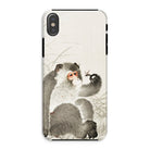 Monkey with Insect Ohara Koson Shin Hanga Iphone Case, Xs / Matte, Phone Case Watercolor Style Painting Monkey Insect