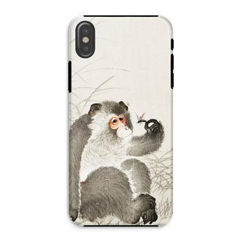 Monkey with Insect - Ohara Koson Shin-hanga Iphone Case, Xs / Matte, Phone Case Watercolor-style Painting Monkey Insect