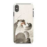 Monkey with Insect - Ohara Koson Shin-hanga Iphone Case, Xs Max / Matte, Phone Case Watercolor-style Painting Monkey Orange Eyes
