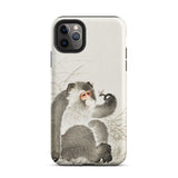 Monkey with Insect - Ohara Koson Shin-hanga Phone Case Iphone 11 Pro Max / Matte Monkey-themed Phone Case Ohara Koson, Whimsical Fusion,