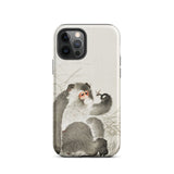 Monkey with Insect - Ohara Koson Shin-hanga Phone Case Iphone 12 Pro / Matte Smartphone Case Monkey Design Ohara Koson, Whimsical Fusion,