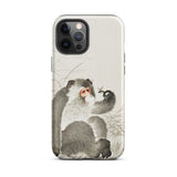 Monkey with Insect - Ohara Koson Shin-hanga Phone Case Iphone 12 Pro Max / Matte Monkey Art Phone Case Ohara Koson, Whimsical Fusion, Iphone