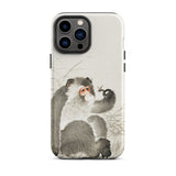 Monkey with Insect - Ohara Koson Shin-hanga Phone Case Iphone 13 Pro Max / Matte Monkey-themed Phone Case Ohara Koson, Whimsical Fusion,