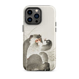 Monkey with Insect - Ohara Koson Shin-hanga Phone Case Iphone 14 Pro Max / Matte Monkey Art Phone Case Ohara Koson, Whimsical Fusion, Iphone