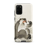 Monkey with Insect - Ohara Koson Shin-hanga Samsung Case, Galaxy S20 Plus / Matte, Phone Case Japanese Ink Painting Monkey Blade Grass