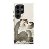 Monkey with Insect - Ohara Koson Shin-hanga Samsung Case, Galaxy S24 Ultra / Matte, Smartphone Case Monkey Illustration