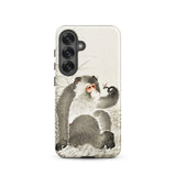 Monkey with Insect - Ohara Koson Shin-hanga Samsung Case, Galaxy S25 / Matte, Phone Case Monkey Illustration