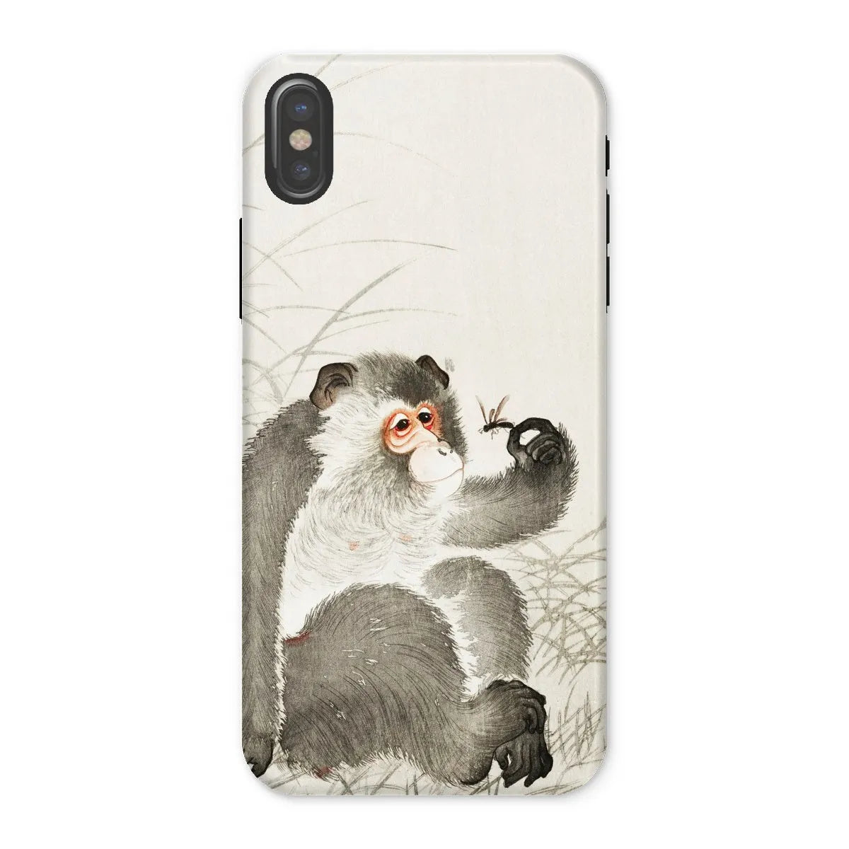 Monkey With Insect - Shin-hanga Art Phone Case - Ohara Koson - Iphone x / Matte - Mobile Phone Cases - Aesthetic Art