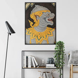 Monkey See too - Thai-Fresko-Kunstdruck im antiken Stil / Leinwand, Poster-Drucke & visuelle Kunstwerke, Toby Leon