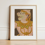 Monkey do too - Thai Golden Lai Art Print / Canvas, 12x16’’ / 31x41cm / Natural Frame / Matboard, Posters Prints & Visual Artwork, Toby Leon