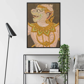 Monkey do too - Thai Golden Lai Art Print / Canvas, Celestial Simian Bursts, Thai Fresco Art, Golden Lai Regalia