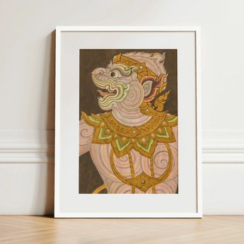 Monkey do too - Thai Golden Lai Art Print / Canvas, Celestial Simian Bursts, Thai Fresco Art, Golden Lai Regalia