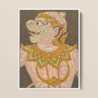 Monkey do too - Thai Golden Lai Art Print / Canvas, Celestial Simian Bursts, Thai Fresco Art, Golden Lai Regalia