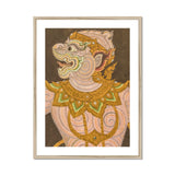 Monkey do too - Thai Golden Lai Art Print, Framed Thai Mythological Figure Painting