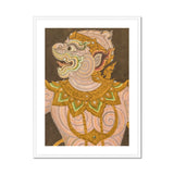 Monkey do too - Thai Golden Lai Art Print, Framed Thai Mythological Figure Painting