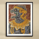 Monkey do too - Thai Mural Art Print, Traditional Thai Temple Mural Painting Mythological Demon Figure