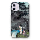 Moon at Sekiguchi - Hiroaki Takahashi Iphone Case, 11 / Matte, Iphone Case Japanese Art-style Illustration Figures Waterfront Night