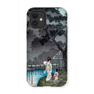 Moon at Sekiguchi - Hiroaki Takahashi Iphone Case, 12 Mini / Matte, Iphone Case Japanese-style Artwork Figures Moonlit Lake Trees