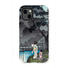 Moon at Sekiguchi - Hiroaki Takahashi Iphone Case, 13 Mini / Matte, Phone Case Japanese-style Artwork Figures Moonlit Lake Trees