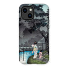 Moon at Sekiguchi - Hiroaki Takahashi Iphone Case, 14 Plus / Matte, Phone Case Japanese-style Artwork Figures Moonlit Lake