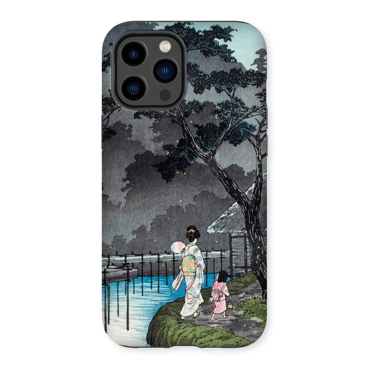 Moon at Sekiguchi - Hiroaki Takahashi Iphone Case, 14 Pro Max / Matte, Kite-952559745, Iphone Case Traditional Japanese