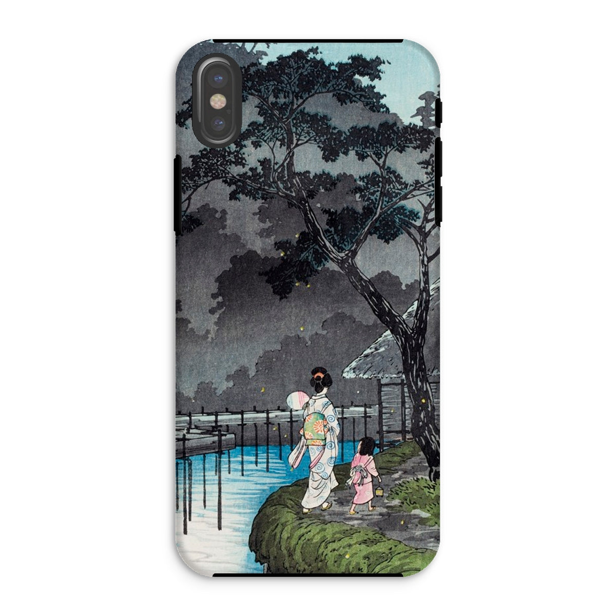 Moon at Sekiguchi Hiroaki Takahashi Iphone Case, Xs / Matte, Phone Case Japanese Style Artwork Figures Blue Pond Dark