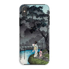 Moon at Sekiguchi - Hiroaki Takahashi Iphone Case, Xs / Matte, Phone Case Japanese-style Artwork Figures Blue Pond Dark