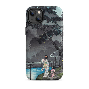 Moon at Sekiguchi - Hiroaki Takahashi Phone Case Iphone 14 Plus / Matte Japanese Art Phone Case Hiroaki Takahashi Iphone, Moonlight Spills,