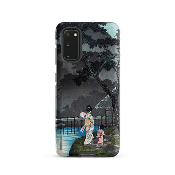 Moon at Sekiguchi - Hiroaki Takahashi Samsung Case, Galaxy S20 / Matte, Smartphone Case Japanese Ukiyo-e Style Print Woman Child