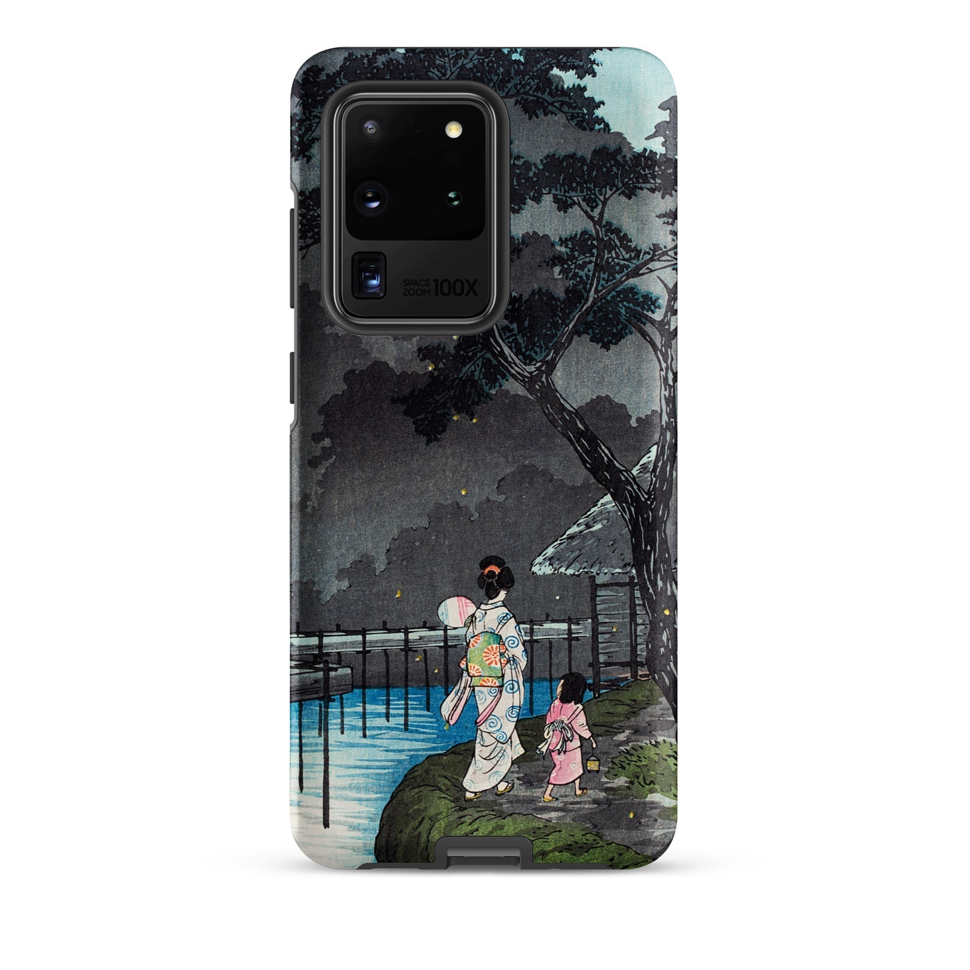 Moon at Sekiguchi Hiroaki Takahashi Samsung Case, Galaxy S20 Ultra / Matte, Phone Case Japanese Ukiyo e Style Illustration Two Figures
