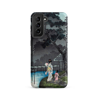 Moon at Sekiguchi - Hiroaki Takahashi Samsung Case, Galaxy S21 / Matte, Smartphone Case Japanese Ukiyo-e Style Landscape Two Figures