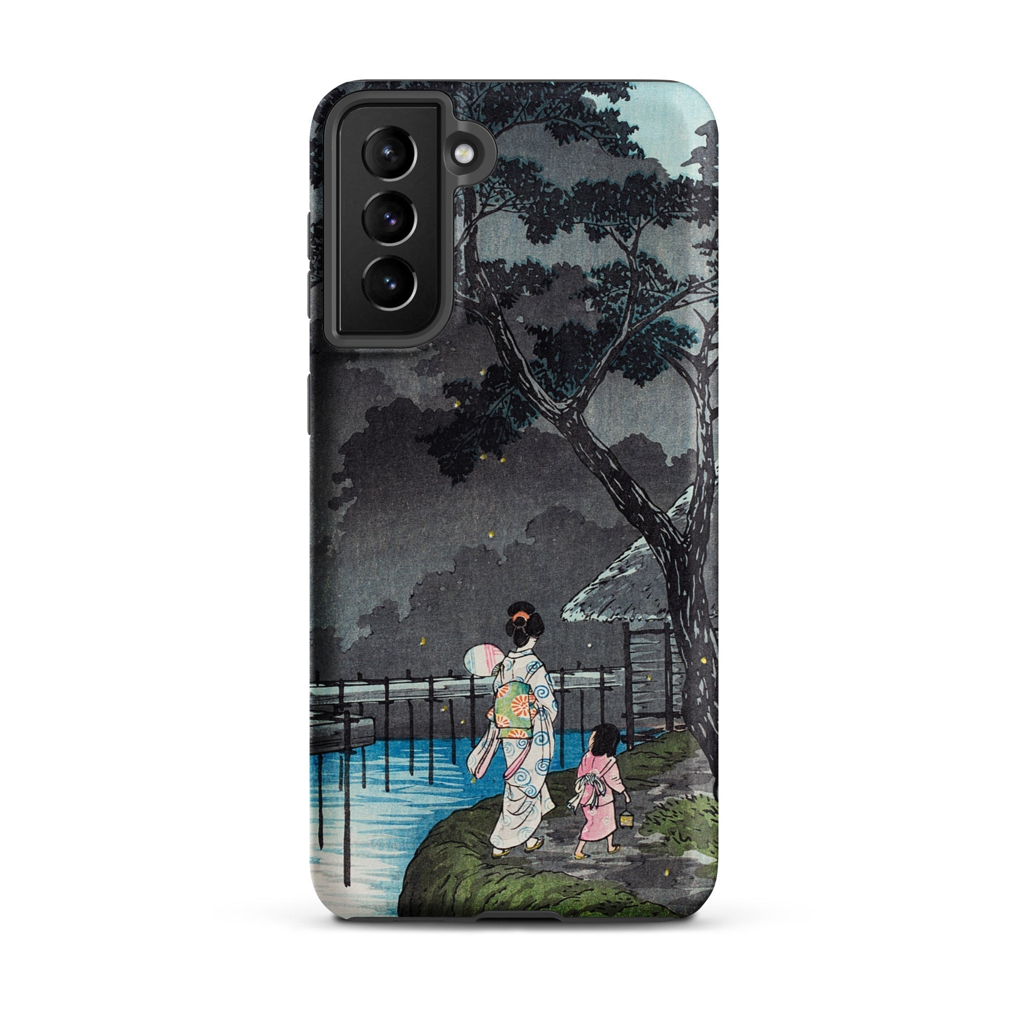 Moon at Sekiguchi Hiroaki Takahashi Samsung Case, Galaxy S21 Plus / Matte, Smartphone Case Japanese Art Print Woman Child River