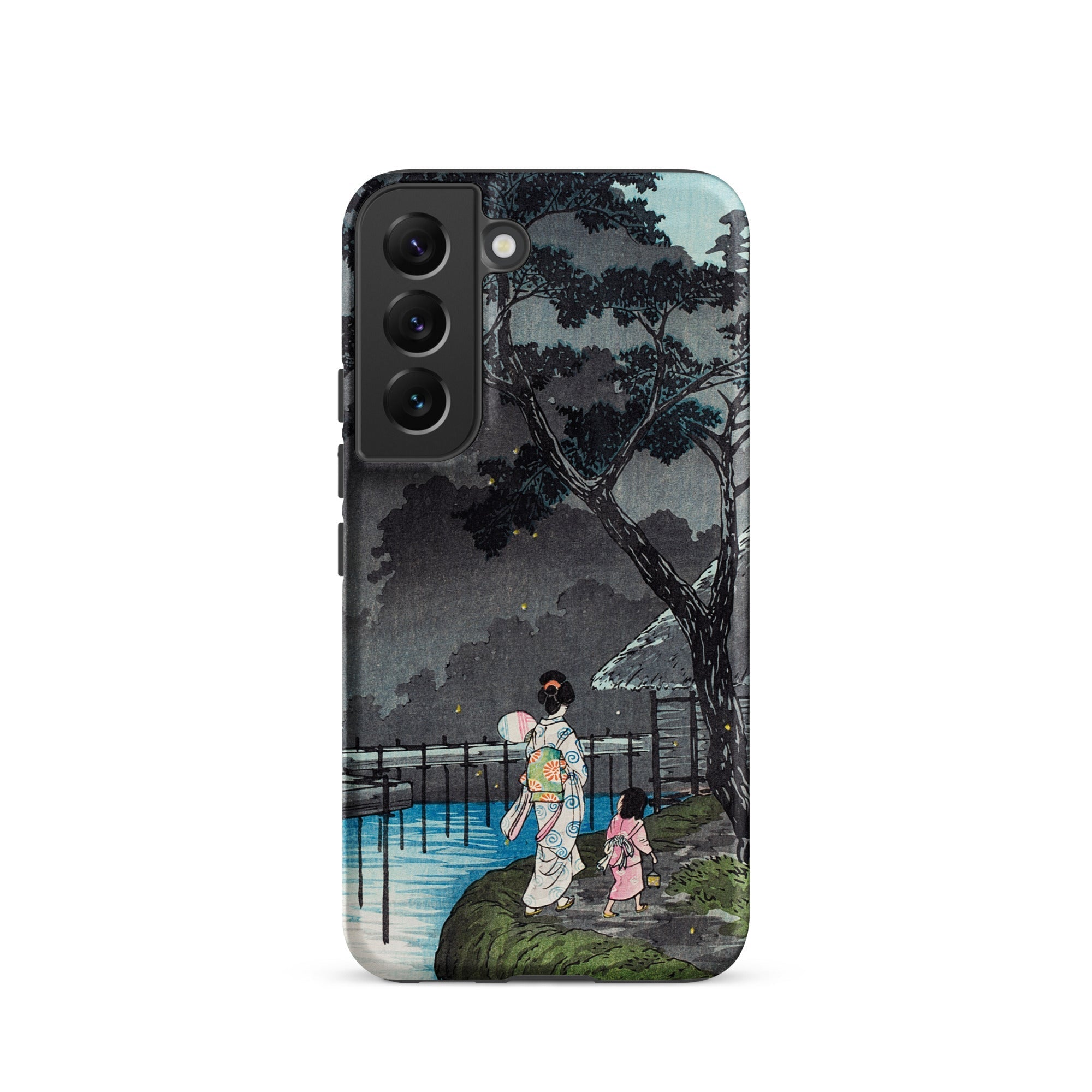 Moon at Sekiguchi Hiroaki Takahashi Samsung Case, Galaxy S22 / Matte, Smartphone Case Traditional Japanese Woodblock Print Design