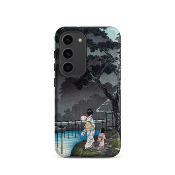 Moon at Sekiguchi - Hiroaki Takahashi Samsung Case, Galaxy S23 / Matte, Smartphone Case Traditional Japanese Art Print Woman Child