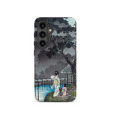 Moon at Sekiguchi - Hiroaki Takahashi Samsung Case, Galaxy S24 / Matte, Smartphone Case Japanese Woodblock Print Design