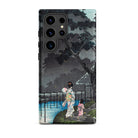 Moon at Sekiguchi Hiroaki Takahashi Samsung Case, Galaxy S24 Ultra / Matte, Black Smartphone Case Traditional Japanese Art Design