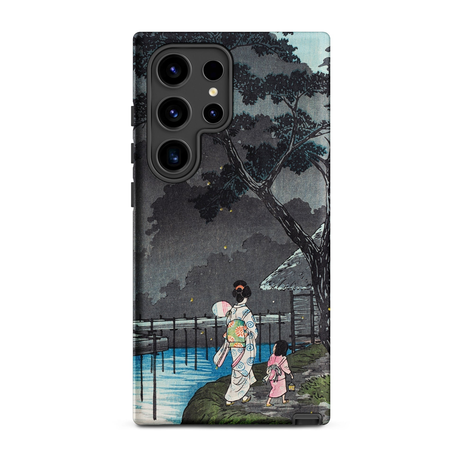 Moon at Sekiguchi Hiroaki Takahashi Samsung Case, Galaxy S24 Ultra / Matte, Black Smartphone Case Traditional Japanese Art Design