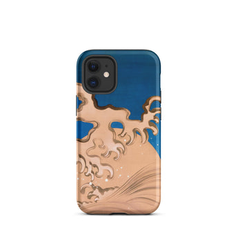Moon and Waves - Suzuki Kiitsu Iphone Case, 12 Mini / Matte, Blue Tan Phone Case