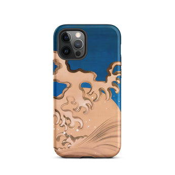 Moon and Waves - Suzuki Kiitsu Iphone Case, 12 Pro / Matte, Blue Tan Phone Case
