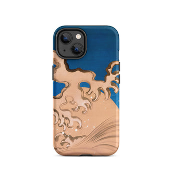 Moon and Waves - Suzuki Kiitsu Iphone Case, 14 / Matte, Blue Tan Phone Case Wave Design
