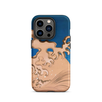 Moon and Waves - Suzuki Kiitsu Iphone Case, 14 Pro / Matte, Blue Tan Phone Case