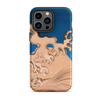 Moon and Waves - Suzuki Kiitsu Iphone Case, 14 Pro Max / Matte, Blue Tan Phone Case