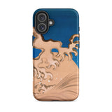 Moon and Waves - Suzuki Kiitsu Phone Case Iphone 16 Plus / Matte Phone Case Wave Design Suzuki Kiitsu Iphone Case, Foam Coils Upward,