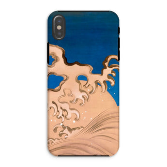 Moon and Waves - Suzuki Kiitsu Phone Case Iphone Xs / Matte Phone Case Wave Design Suzuki Kiitsu Iphone Case, Foam Coils Upward, Incense