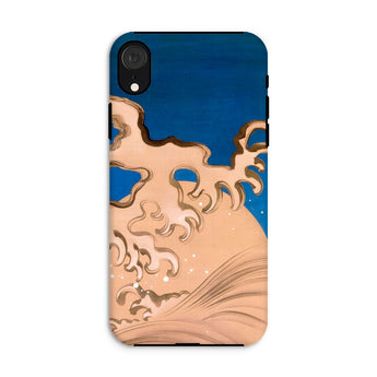 Moon and Waves - Suzuki Kiitsu Phone Case Iphone Xr / Matte Phone Case Wave Design Suzuki Kiitsu Iphone Case, Foam Coils Upward, Incense